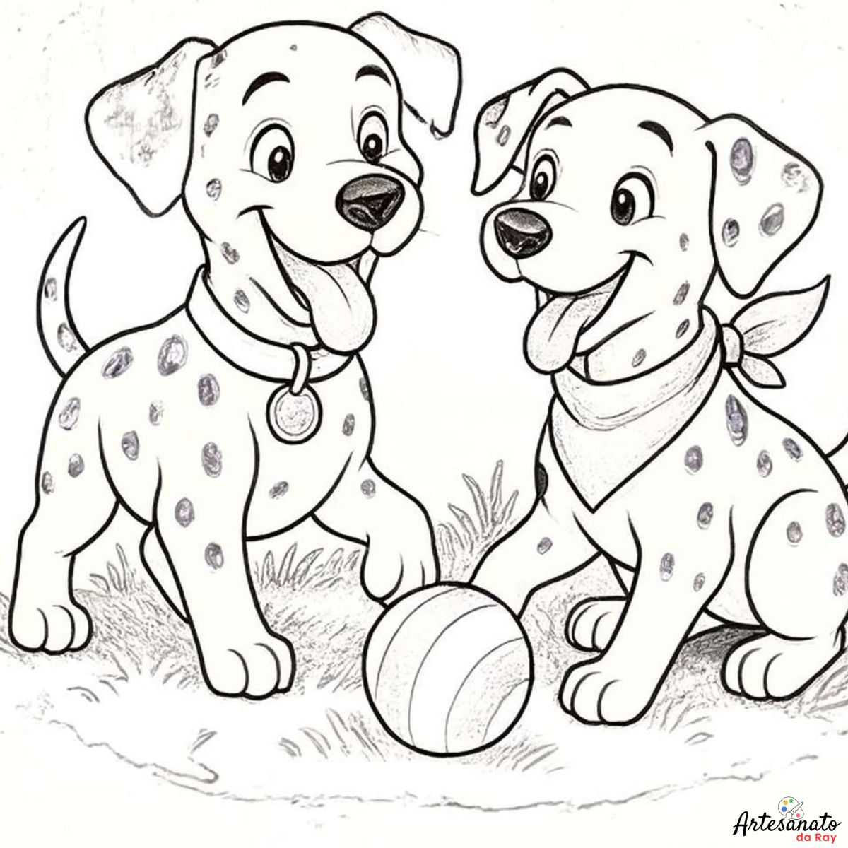 Risco Dálmatas com Bola